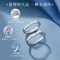 一生相守钻石对戒小众设计情侣戒指一对生日礼物送女友